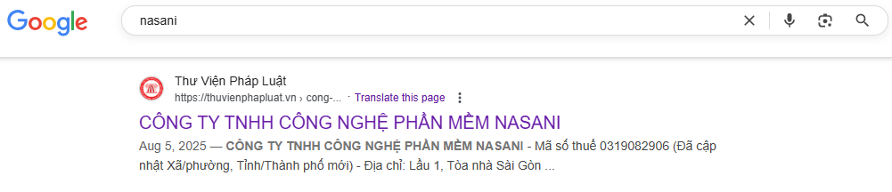 Pháp ký công ty Nasani